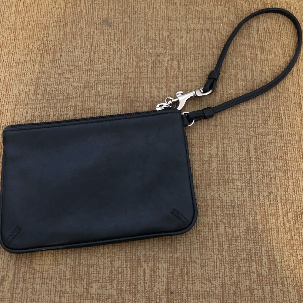 Coach Black Leather Wristlet